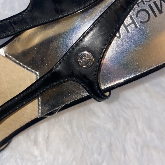 MICHAEL Michael Kors Black Patent Leather Slingback Shoes Size 9.5 Sandals - Picture 4 of 6